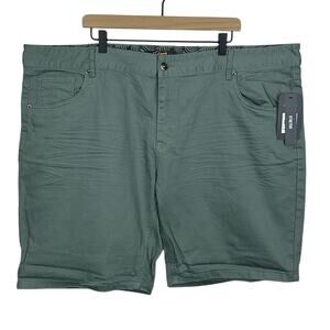 Johnny Bigg Men's 48 Big & Tall Sage Green Colton Palm Print Denim Shorts NWT